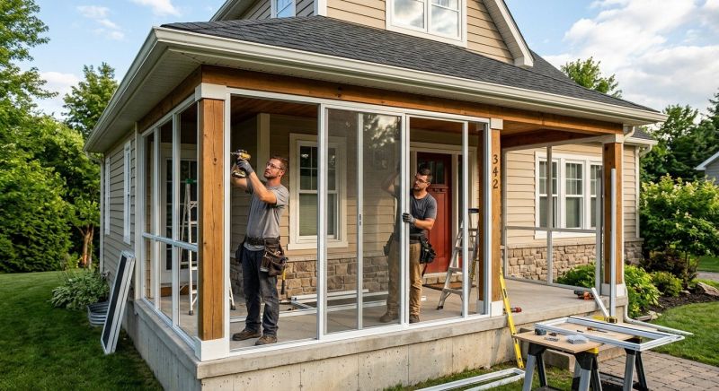 Porch Enclosure Installation in Asheville, NC